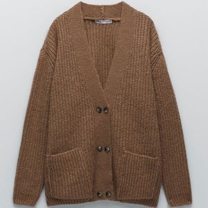 Zara oversized cable knit cardigan